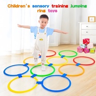 10pcs Hopscotch Lattice Jumping Ring Set Kids Outdoor Toy Plastic Juggling Hoops Outdoor Children's