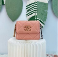《荃灣實體店》PRE OWNED CHANEL 19bag 23p mini 零錢小廢包 斜挎包