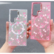 Tulip Pattern Shockproof Casing For Samsung S23 S23Plus Case Girly s24 s24plus s24ultra Cover
