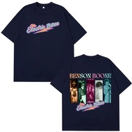 Benson Boone Moonbeam Ais Krim America Heart Tour Album T-shirt Lelaki Wanita Kemeja-T Besar Hip-hop