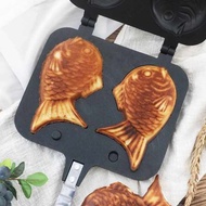 machine waffle bread maker Cetakan Taiyaki yang tidak melekat Mesin wafel isi rumah Biskut Kek Baking Pan Pisces Khas untuk api terbuka
