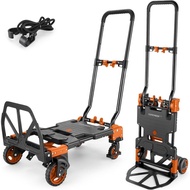 330LB Folding Hand Truck Moving Dolly, Hand Trucks Heavy Duty Combination of 4 Wheels and 2 Wheels C