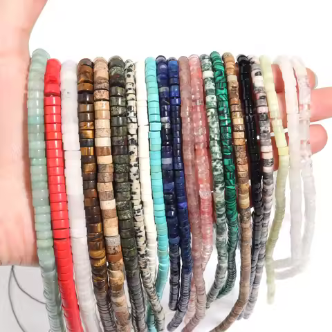 4/6mm Natural Stone Rondelle Bead Multicolor Jades Amazonite Aventurine Spacer Beads for DIY Jewelry