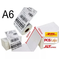 A6 Terminal printer Self-adhesive label paper roll 100mm × 150mm airway billing sticker Foodpanda wa