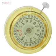ESPOIR Cal.8205 Watch Movement, Gold Dual Calendar 3 Hands Dual Day Date Movement, Metal Watch Movem
