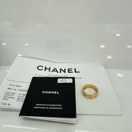 Chanel 香奈兒 CoCo Crush 標準款 寬版 18K黃金戒指 53碼 金色 有購證有證書
