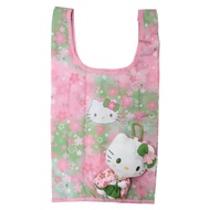 Sanrio 日本正版 Hello Kitty 環保袋 購物袋 & 和服毛公仔掛飾 (抹茶)