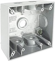 Hubbell-Raco 5337-1 Weatherproof Box, 2 Gang, 31 Cu-in X 4-9/16 in L X 4-1/2 in W X 2 in D, White