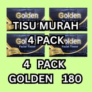 4 Pack Golden Tissue 180 Embossed Sheets - Multipurpose Tissue Suitable for All Types of Use Ok