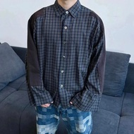 [Global Second Good] Acne Studios/Acne Studios 2024ss Stitching Patch Checked Shirt Contrast Patch S