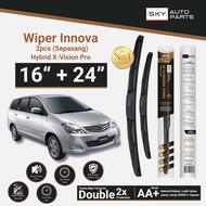 SKY Pair of Hybrid Windshield Wipers for Old Innova (Befored Reborn) 16 + 24 Inch - Hybrid X-Vision 