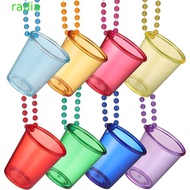 RADIANTZAP 5Pcs Bachelorette Party Shot Glasses, Reusable Transparent Shot Glass on Beaded Necklace,