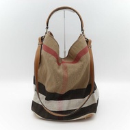 Burberry 巴寶莉 Ashby 中款 經典格紋 帆布水桶包