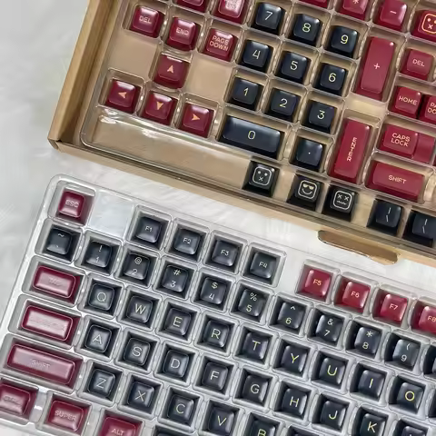 GMK Red Samurai Keycap SA Profile Keycaps PBT Double Shot Key Caps Set ISO Enter 7U Spacebar for Cus