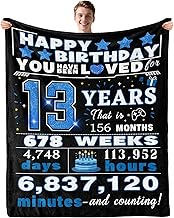 13 Year Old Boy Gifts, 13th Birthday Gifts Blanket 50x60 Inch for Son, 13 Yr Old Teenager Birthday G