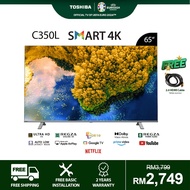 [Free Installation] Toshiba 65" 4K UHD LED HDR10 Android TV / Smart TV / Television 65C350LP