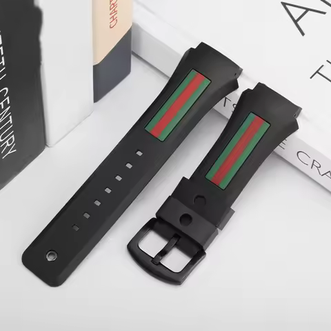 29x21mm For Gucci YA137/YA137107A Rubber Watch Strap Dedicated Protruding Port Band Waterproof Man B