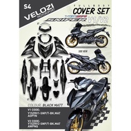YAMAHA Y15ZR V1 V2 Sniper Body cover Set Tanam Sticker Coverset Y15 Velozi - Black Matt