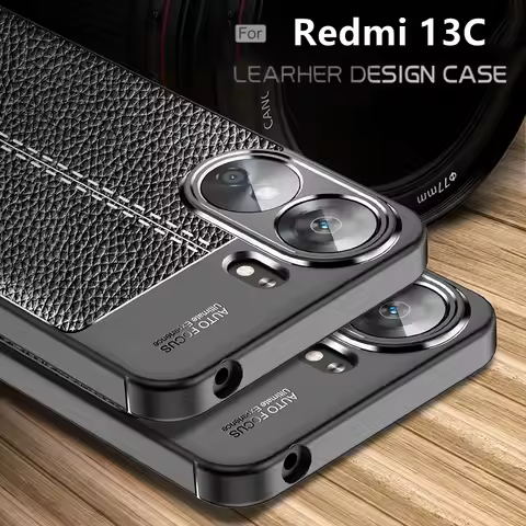 For Xiaomi Redmi 13C Case Cover Redmi 13C Cover Capas New Bumper Back Shockproof TPU Soft Leather Fu
