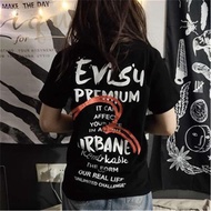Fu Shen evisu Japanese series Big M embroidery male and female couple round collar short sleeve t-sh