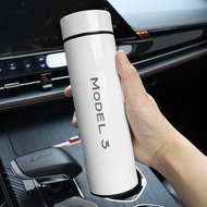 For Tesla Model3  500Ml Digital Thermos Cup Intelligent Temperature Display Water Bottle Heat Preservation Vacuum Thermos Flask
