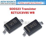 [100-500pcs] BZT52C6V8S WB SOD323 Transistor SMD Voltage Stabilizing Diode New Source