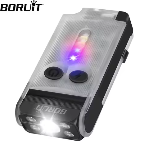 BORUiT V30 UV LED EDC Flashlight Type-C Rechargeable Power Bank Work Light Magnet Buzzer Torch Campi