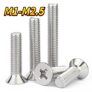 [XJK] M1/m1.2/m1.4/m1.6/m2/m2.5 Phillips Countersunk Screw 304 Stainless Steel Flat Screw Small Scre