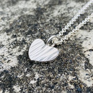 純銀 敲紋 愛心 項鍊 客製化姓名 S517