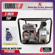 EUROX 7HP Water Pump 3" inch (75mm) PPU8000 7HP Petrol 4-Stroke WATER PUMP Kebun Pakai COMBO 4T
