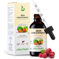 Maxi Health Women, Men and Kids Liquid Iron Supplement - 15 mg Per ML Berry Flavored - High Potency 
