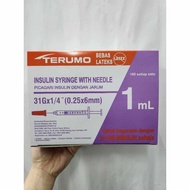 TERUMO Insulin Syringe With Needle (31G x 1/4") 1ml (1BOX 100'S)