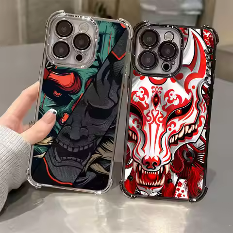Oni Mask Samurai Phone Case For Xiaomi 17T 15T 14T Pro Cases Poco X6 X7 F5 F7 F8 Ultra M7 M8 X8 Pro 