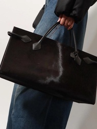 Alaia Hand Tote Ponyskin Bag, Chocolat, UNI - UNI