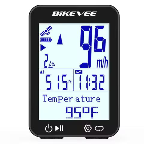 BIKEVEE Newest 12 Languages Bluetooth Wireless Bicycle Computer 2.4-inch LCD Screen Multilanguage MP