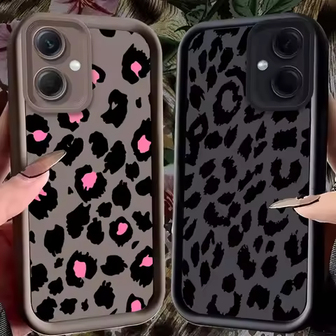 Leopard Print Black Case for Xiaomi Redmi Note 13 Pro 5G 12 Pro Plus 5G 11 11S 10 9 12S 4G 13C 12C 1