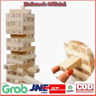 Wooden Building Blocks Fun Party Game 51 Blocks - Brown - OMTHIVBR