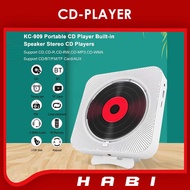 DVD Player Bluetooth Speaker Stereo CD Players LED Screen Wall Mountable Music Player with IR Remote Control FM Radio
