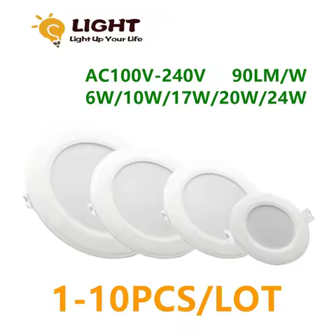 1-10P New LED downlight sky lamp ultra thin dark AC100V-240V 6W-24W super bright warm white light su