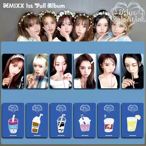 6Pcs KPOP Idol NMIXX New Album Blue Valentine Lomo Cards Special Bonus Card LILY HAEWON SULLYOON BAE