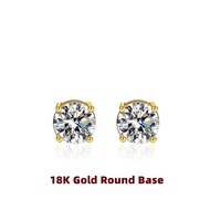 Uenjoyment Real 18K Gold Moissanite Diamond Earrings Authentic AU750 Present Exquisite Gift For Wom