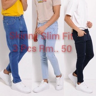 3 pcs Rm.50 Men's Denim Super Stretch Skinny Slim Fit Jeans All Waist Straight Leg Size..28/40