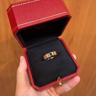 Cartier 750玫瑰金Love寬版戒指B40848