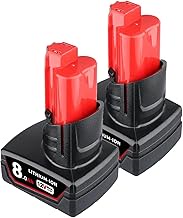 2PACK 12V 8.0Ah Replacement Battery Compatible with Milwaukee Li-Ion Battery 48-11-2420 48-11-2411 4