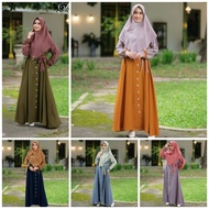 TRV224- Gamis set maira two tone by ADEN color