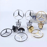 Hood logo Stand vertical emblem for Mercedes benz W210 W221 W126 W140 W124 Bonnet badge Golden Black