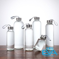 Glass Bottle with Strap Cap 150ml / 300ml / 500ml for Detox Water Glass Water Bottle