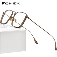 FONEX ไทเทเนียมบริสุทธิ์แว่นตากรอบผู้ชาย2022ใหม่วินเทจสแควร์แว่นตาสายตาสั้นแว่นตาแสง F85721