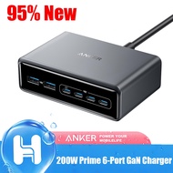 Anker 200W Prime Charger 6-Port GaN Charging Station, USB-C PD Fast Charging Desktop Charger