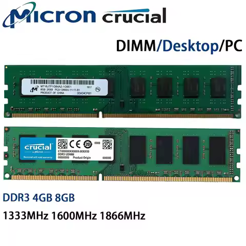 Micron Crucial Memory Desktop RAM DDR3 DDR3L 8GB 4GB 1333 1866 1600MHz DIMM PC3-10600 PC3L-12800 149